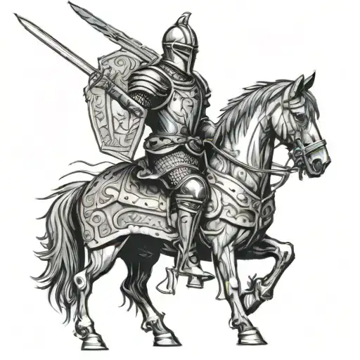 Black Knight With Sword Stands There