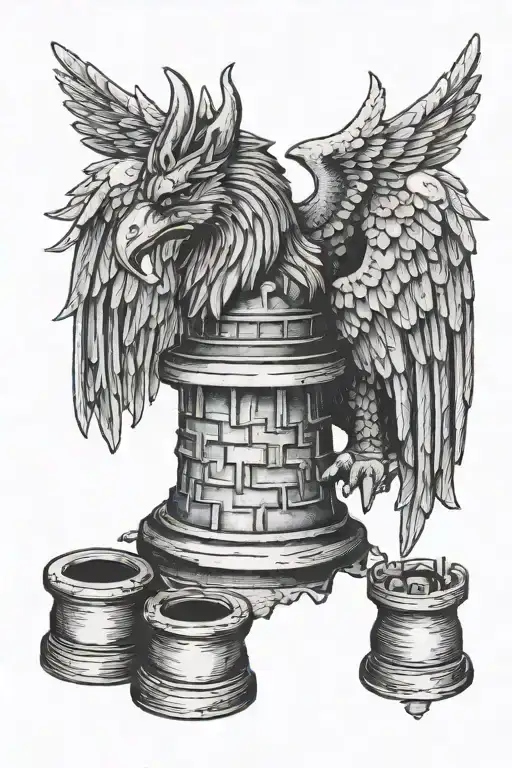 Old Castle Fort Resembling A Rook Chess Piece With Roman Letters Engraved