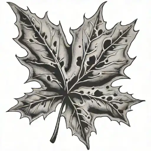 Maple Leaf With Bullet Holes