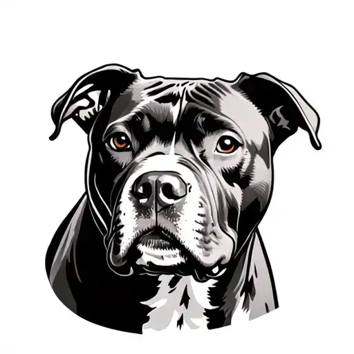 Plain Pitbull Head Outline