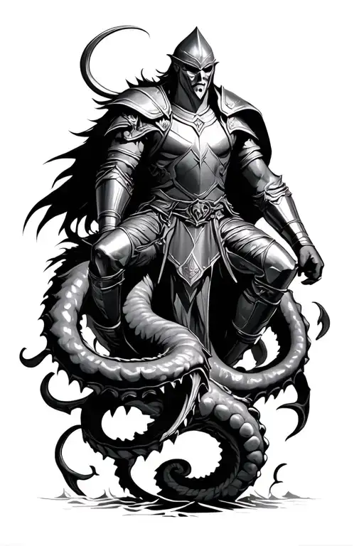 Paladin Riding A Kraken