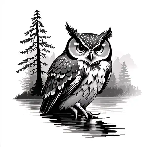 Owl River Trees Background Looking