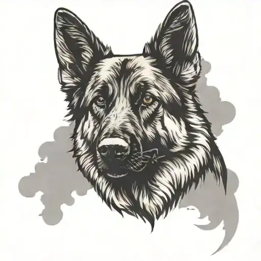 German Shepherd Silhouette Formed
