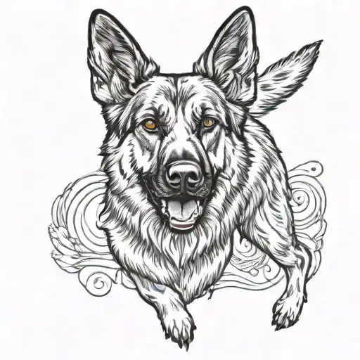 German Shepherd Standing On Two Legs