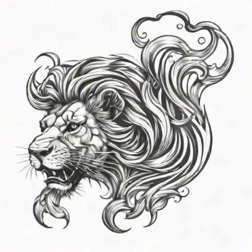 Lion And Fire