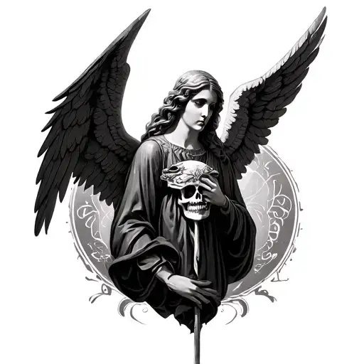 Angel With Wings And He Says Amor Fati Memento Mori