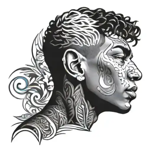 Blueface Face Portrait