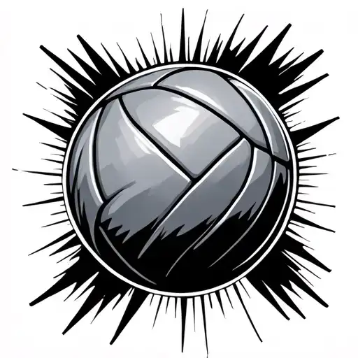 Volleyball Ball And Compas Color