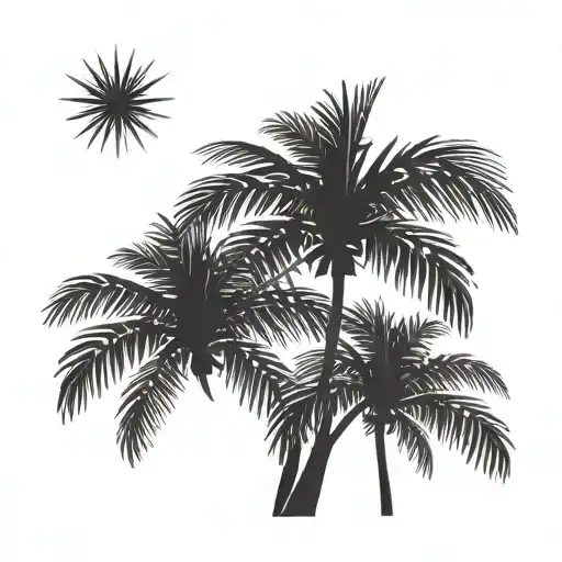 Fireworks In Palm Tree Silhouette