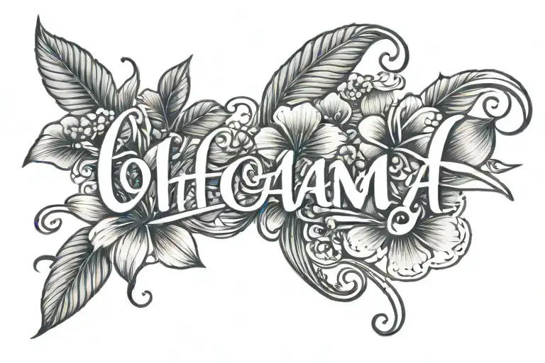 The Word Ohana Writing With Flowers For Men