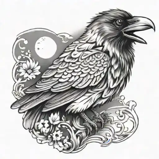 Realistick Woolf With Raven And Vikng