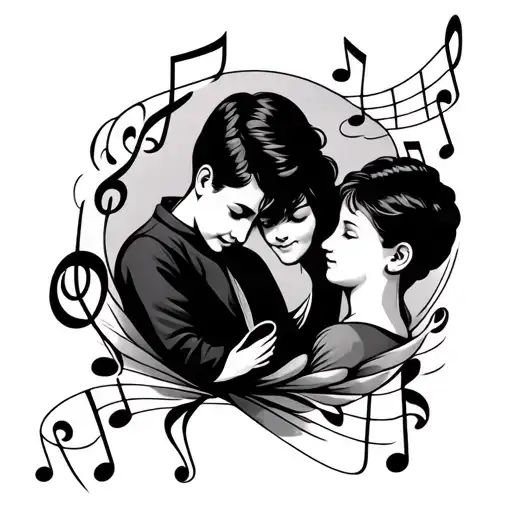 Music Notes Mother And Son