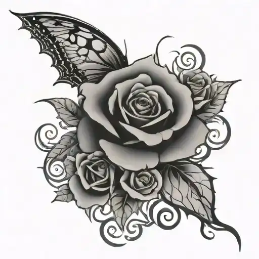 Dragon Rose Butterfly