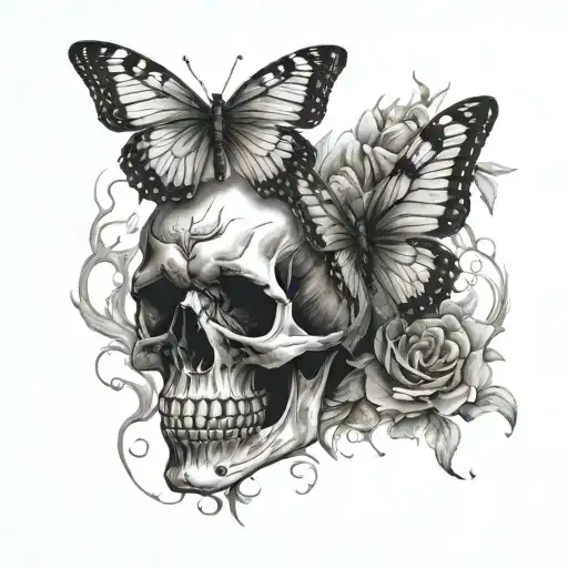 Skull And Buterfly