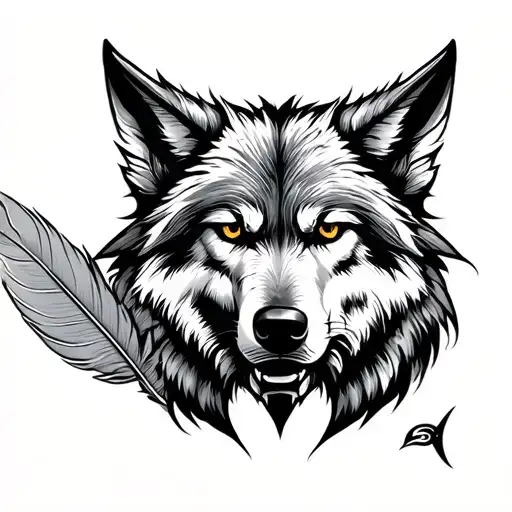 Wolfkopf Inside A Feather