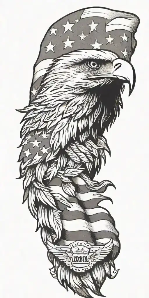 American Flag With Eagle
