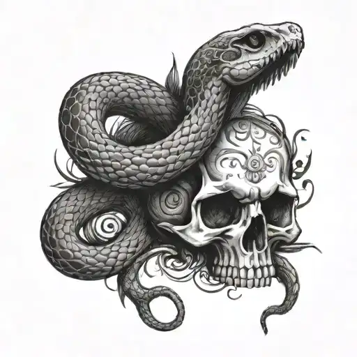 Snake And Skull
