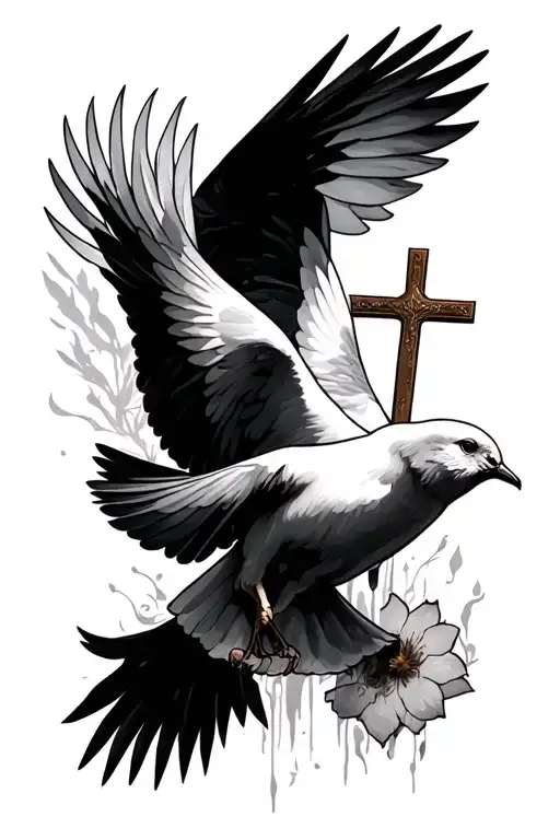 Full Sleeve Christian With Dove Flying