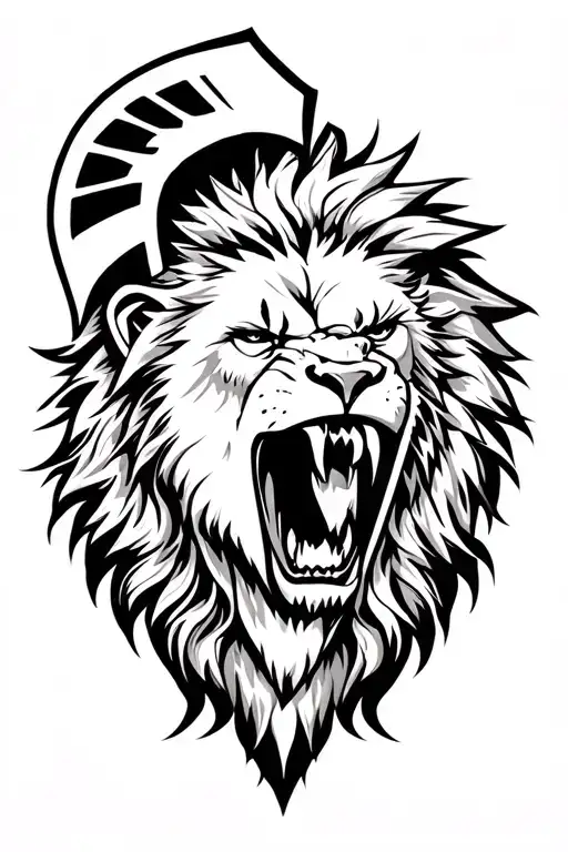 Spartan And Lion Roar