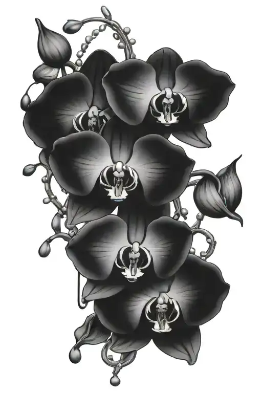 Orchids With Stem Wrap Around With A Virgo Zodiac Signs And A Rosary