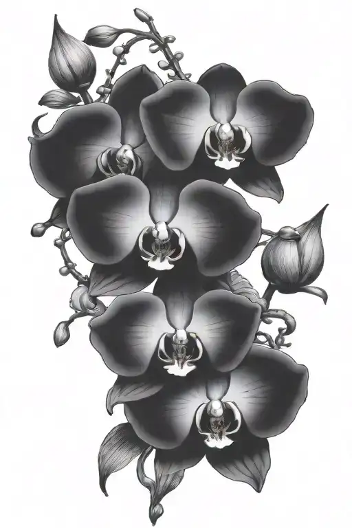 Orchids With Stem Wrap Around With A Virgo Zodiac