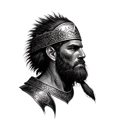 Slavic Warrior In The Style Of Realism