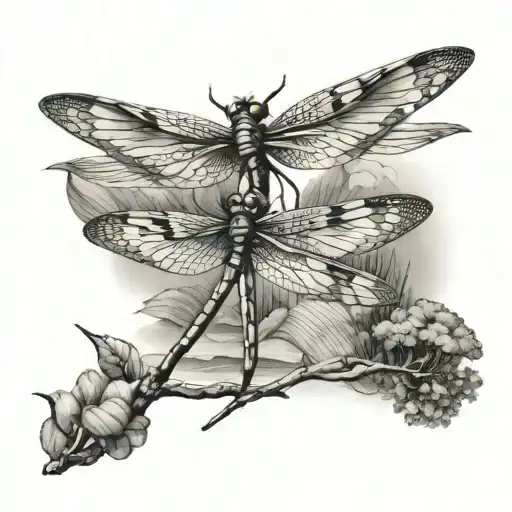 Dragonfly With Landscapes