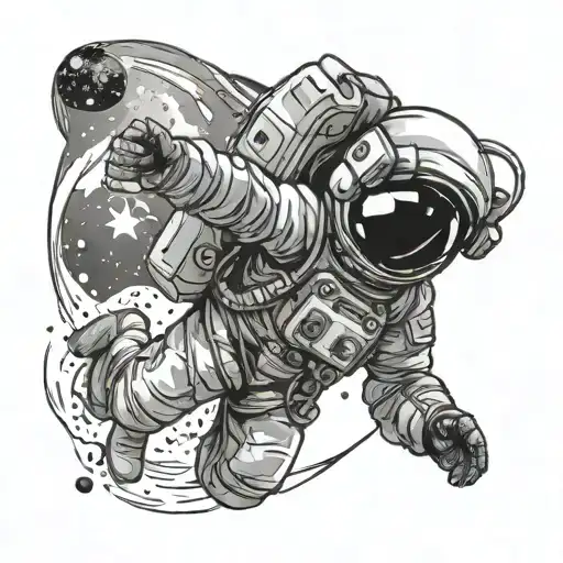 Astronaut Floating In Space