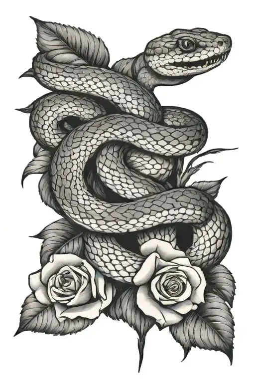 Snake On Rose