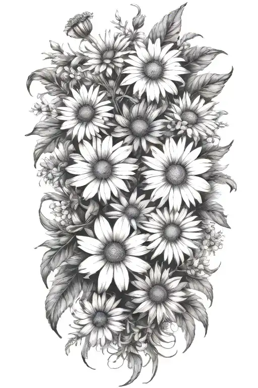 Daisies Flower Bouquet Full Wrapped