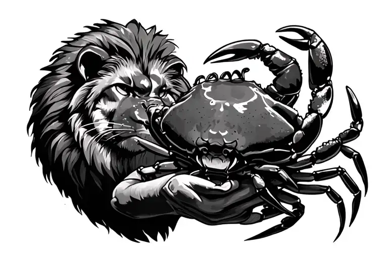 Lion And Crab Holding
