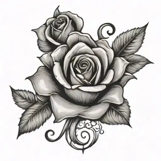 Letter G Rose Intertwined