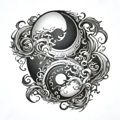 A Yin Yang Tattoo Representing The Dark And Evil And The Light On The Otherside