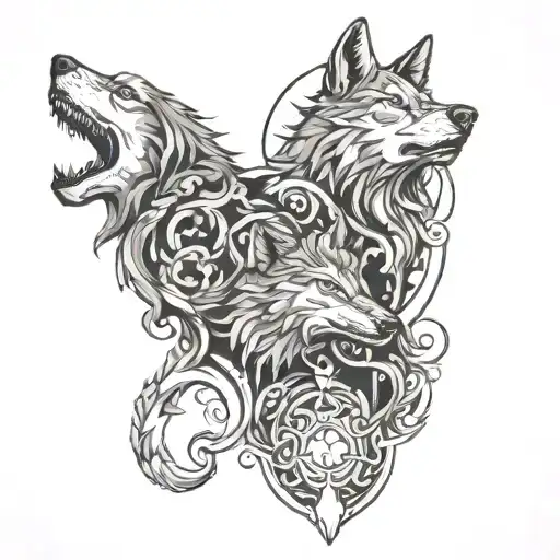 Wolf And Gemini Symbol Merging
