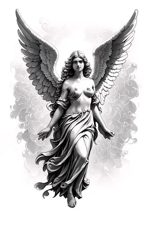 Angel With Angel Wings Symbolizing Peace And Stability