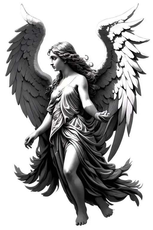 Angel With Angel Wings Symbolizing Peace And Stability