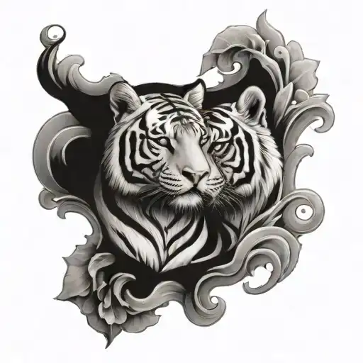 Twin Pillar With Twin Tiger