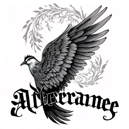 Wing Of Bird Using The Word Alfredamae