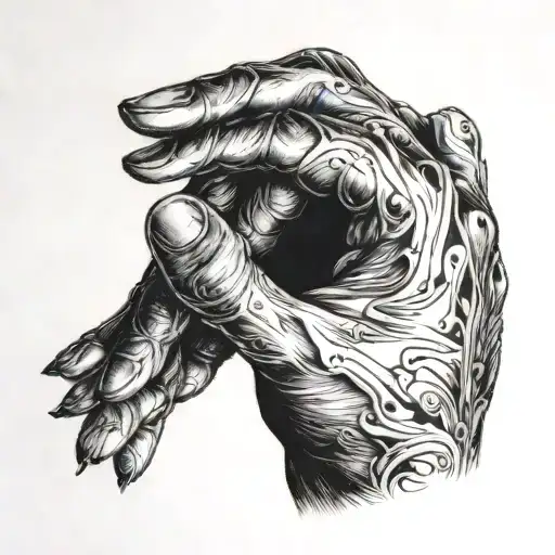 Draw A Hand Shadow In Black That I Will Put On The Sides