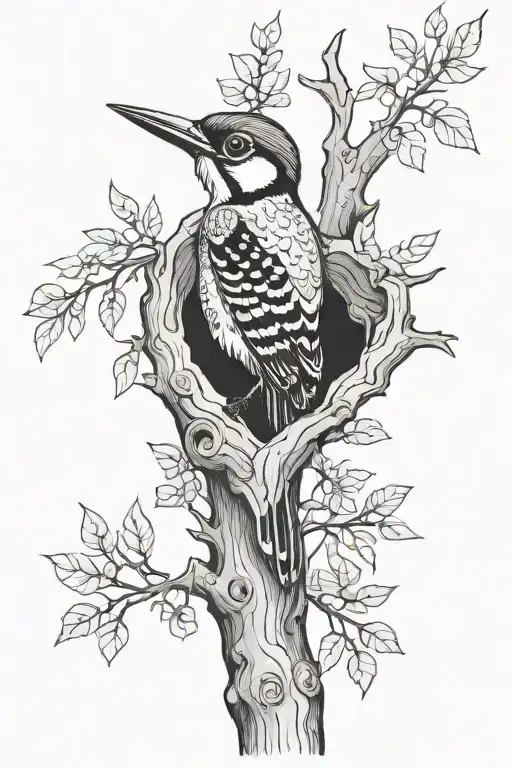 Woodpecker Heart Tree Branch