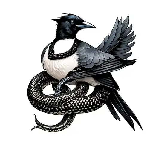 Magpie And Snake Wrapped
