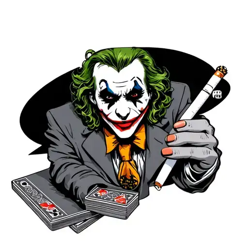 Gambler Joker Playing Card Cigarettes Fucked