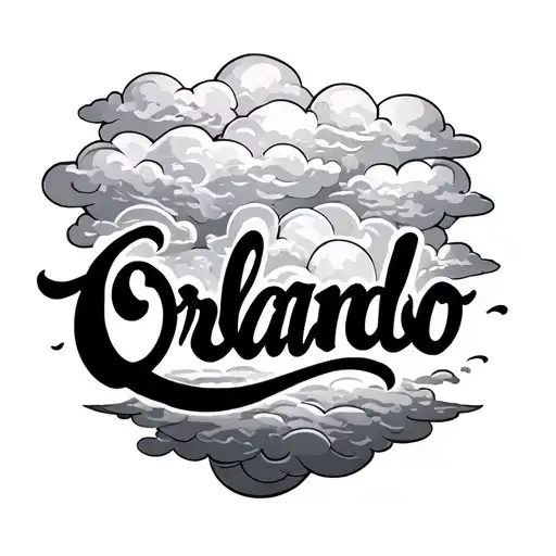 The Word Orlando And Clouds Surrounding It