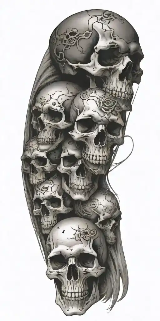 Skulls Soft Shading Incorporating Elements Forming