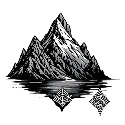 Celtic Theme With Mountain Background