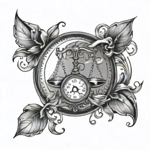 Feminine Design Incorporating Libra Scales And Cancer Moon