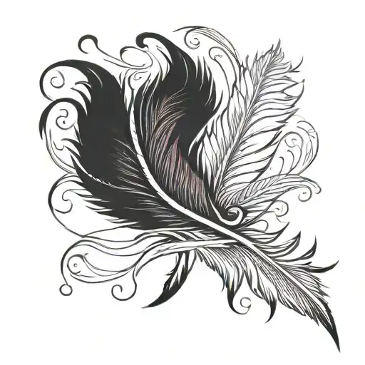 Tiny Red Phoenix Feather Transforming