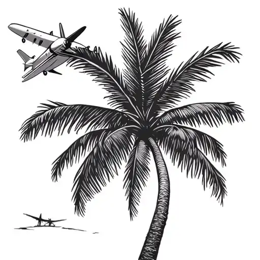 Palm Tree And Plane