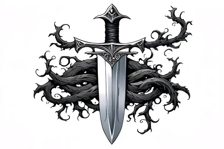 Sword With Vines Intertwining