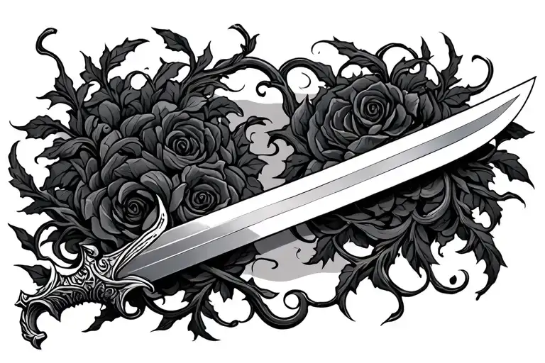Sword With Vines Surrounding